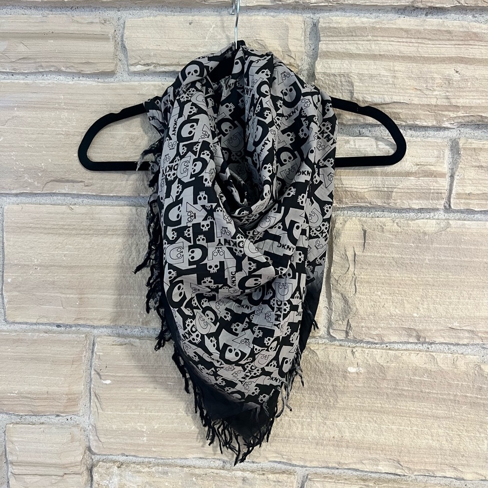 DKNY scarf with skeletons